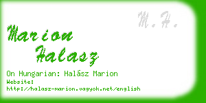 marion halasz business card